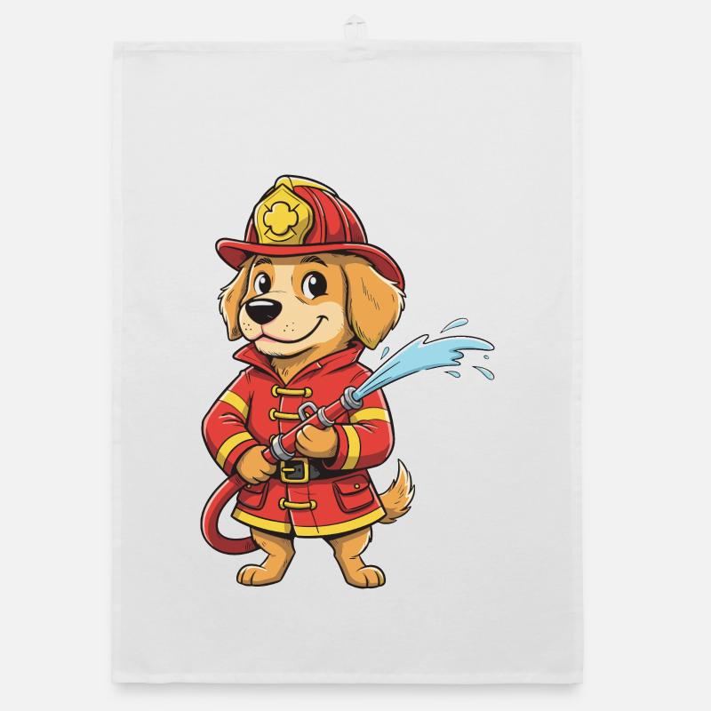 Fire Fighting Dog Fire Hero Organic dish towel