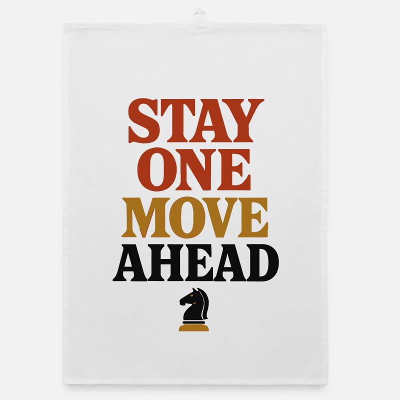 Chess Stay One Step Ahead Tactical Rider Organic dish towel