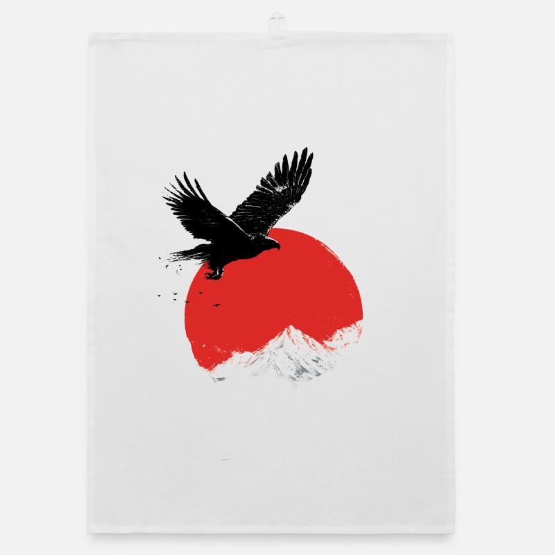 eagle on Red Sun Organic dish towel