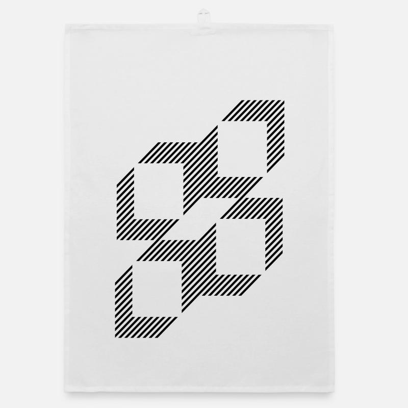 Design von Quadraten außerhalb der Linien Organic Geschirrtuch