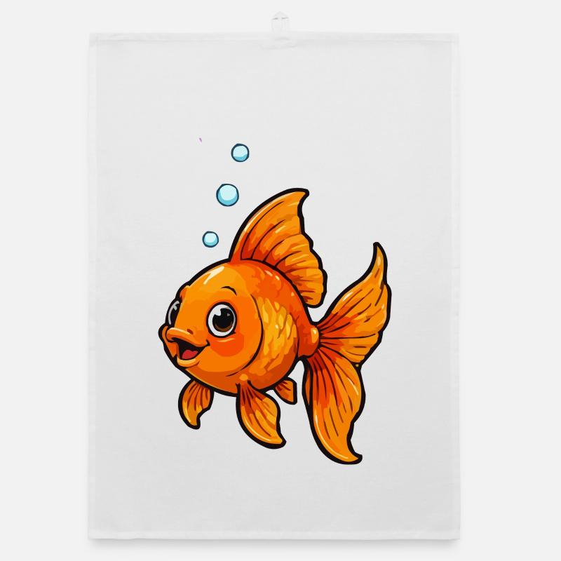 Bande dessinée Orange Goldfish Torchon bio