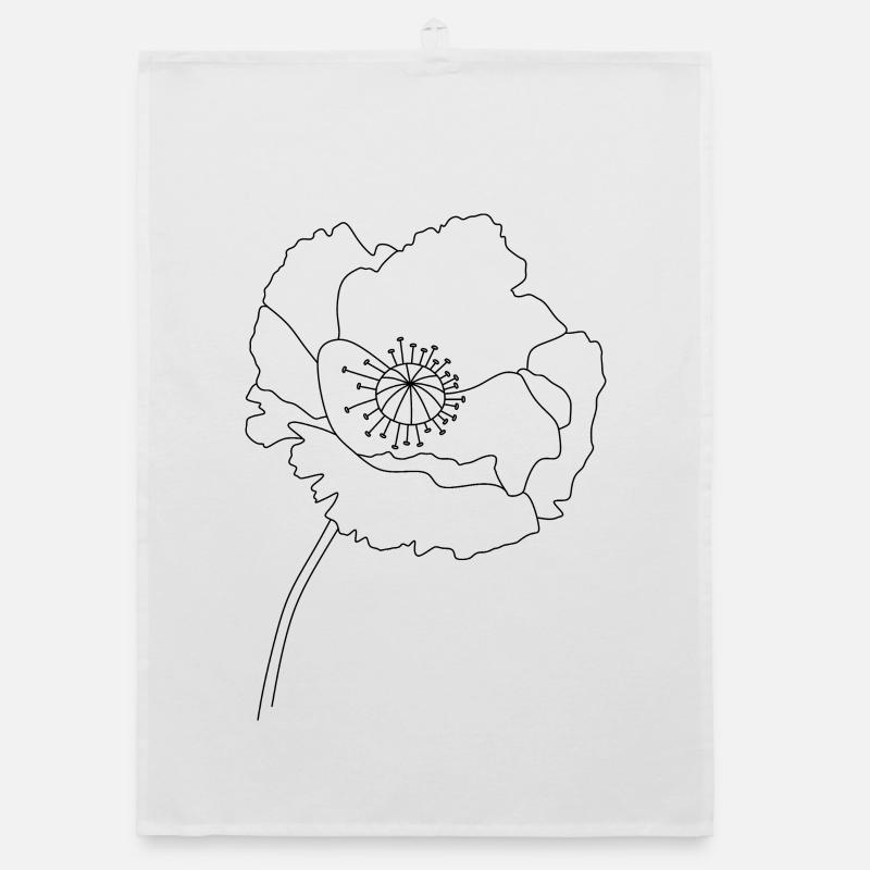 Silhouette de fleur de pavot Torchon bio