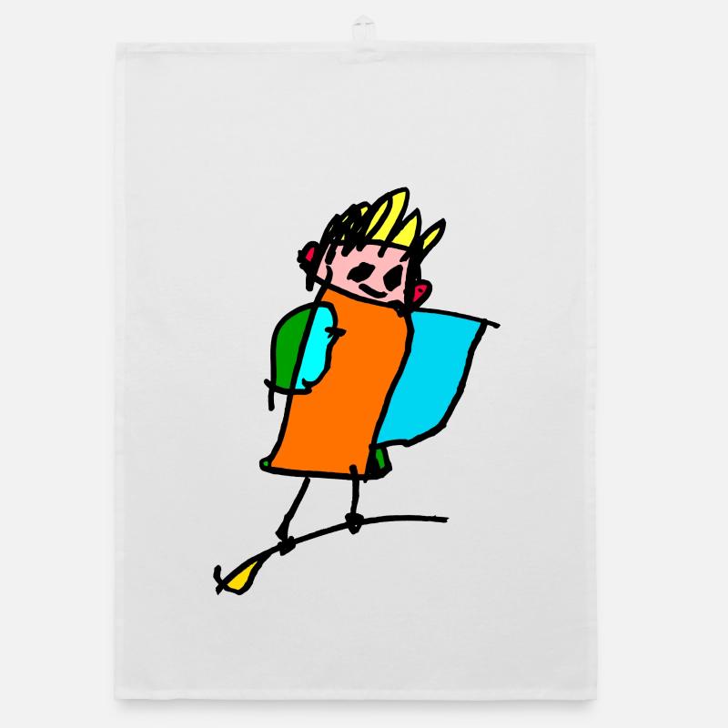 petite sorcière sur le balai Torchon bio