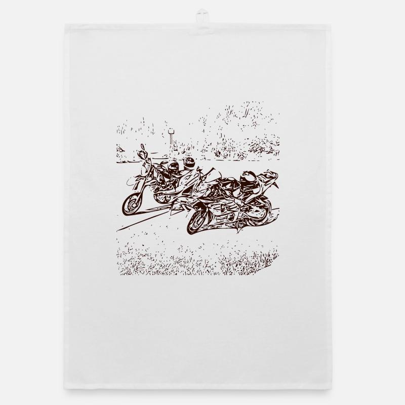 Abstract motorcycle design Organic dish towel