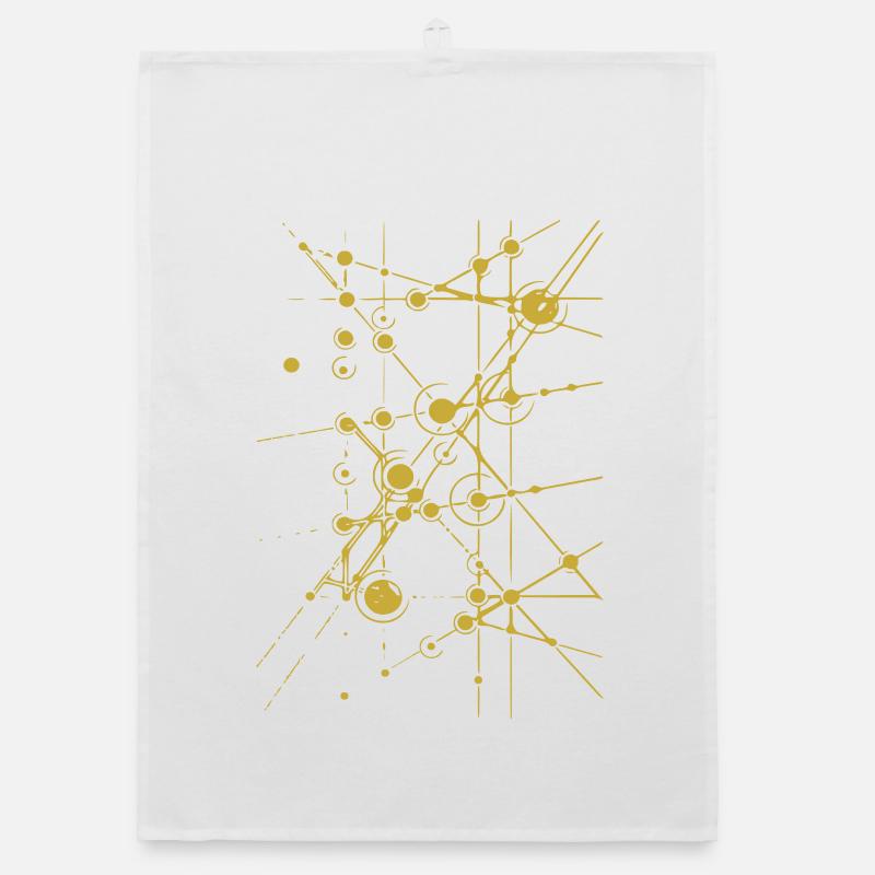 Geometrisches Goldnetz Muster Organic Geschirrtuch