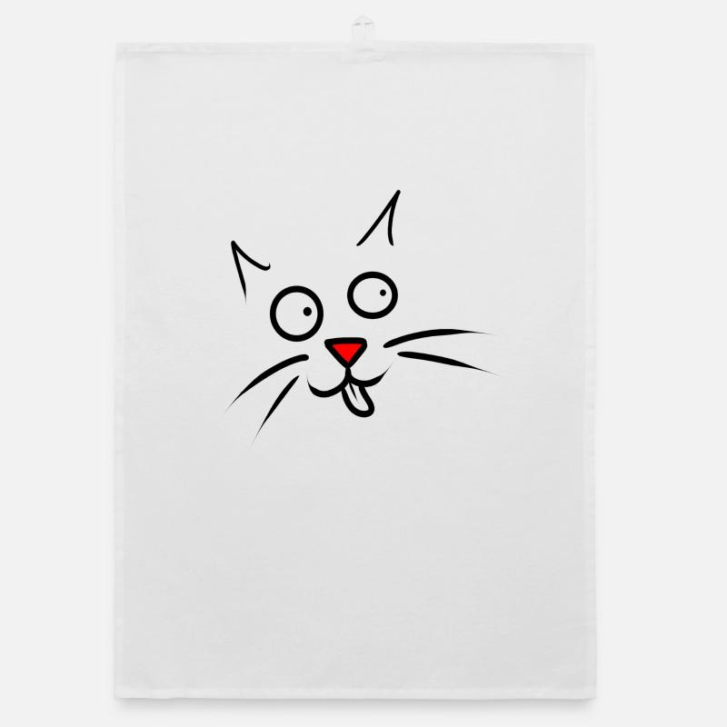cat - Organic Geschirrtuch - Weiß