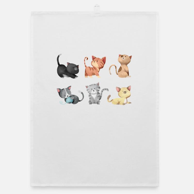 Katzen Abbildung Organic Geschirrtuch