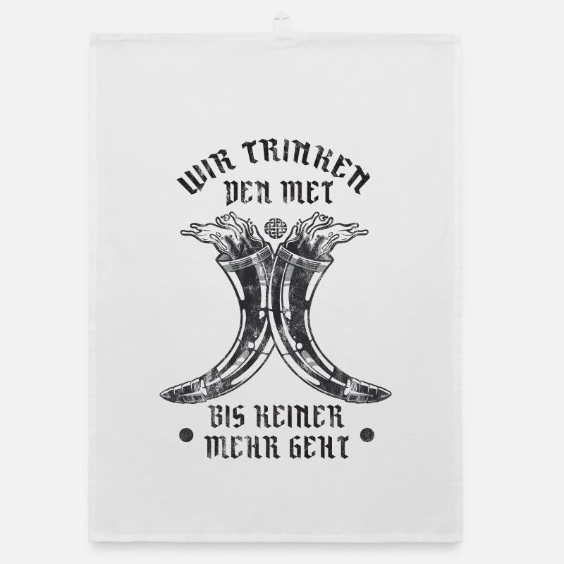 Wikinger - Wir trinken den Met Organic Geschirrtuch