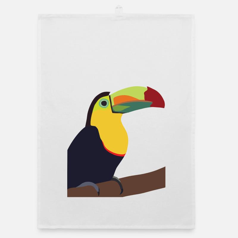 Timmy, der Toucan - Organic Geschirrtuch - Weiß