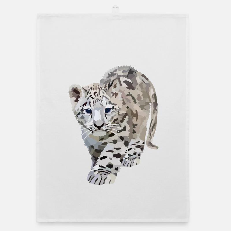 Sia, the snow leopard Organic dish towel
