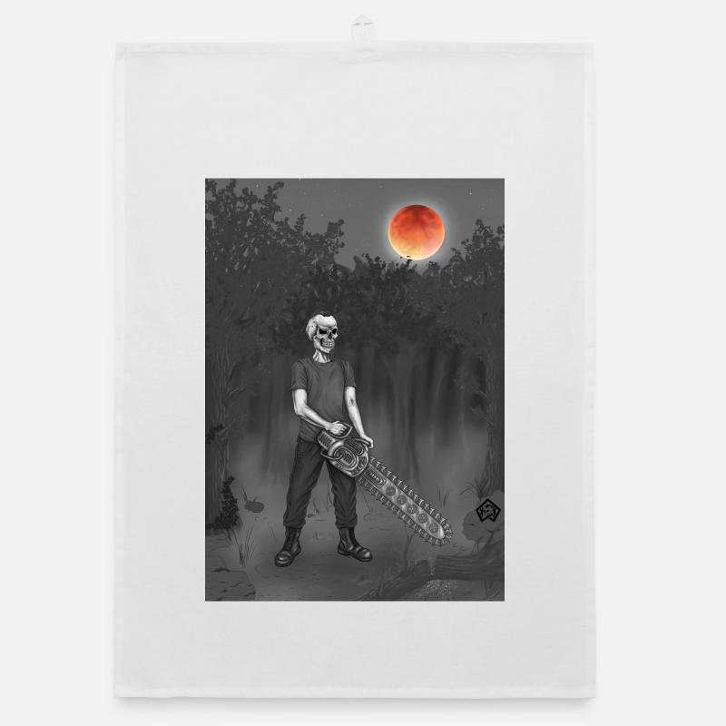 Forest worker, forester, forester, full moon Organic dish towel