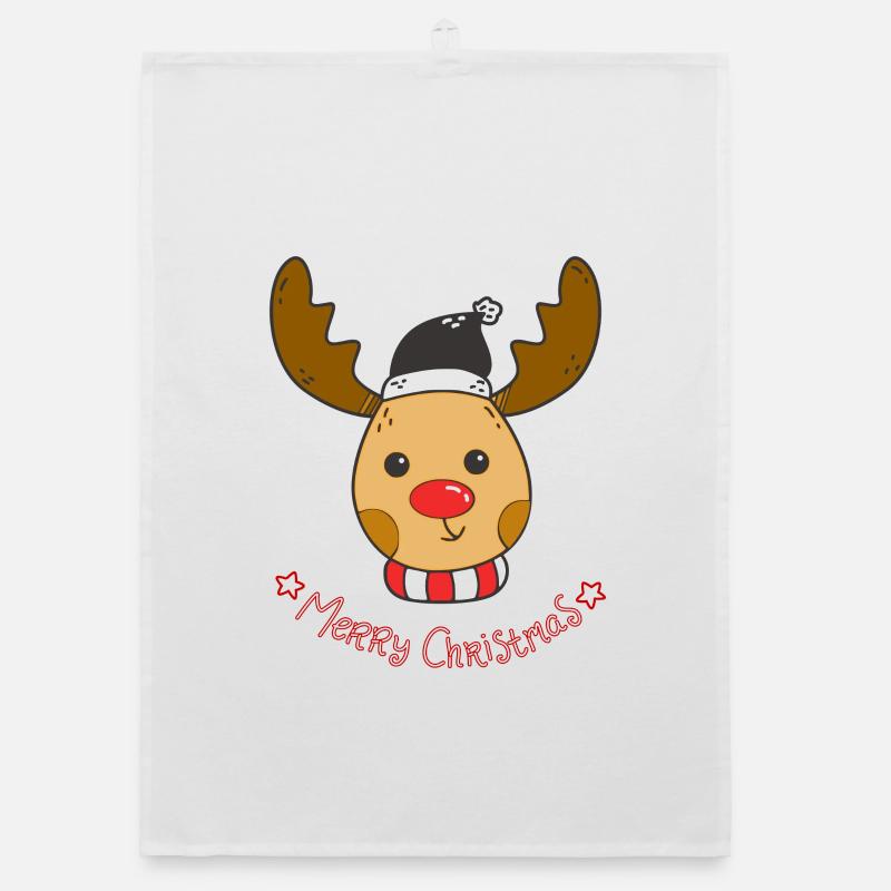 Conception de Noël mignon renne Rudolph Torchon bio