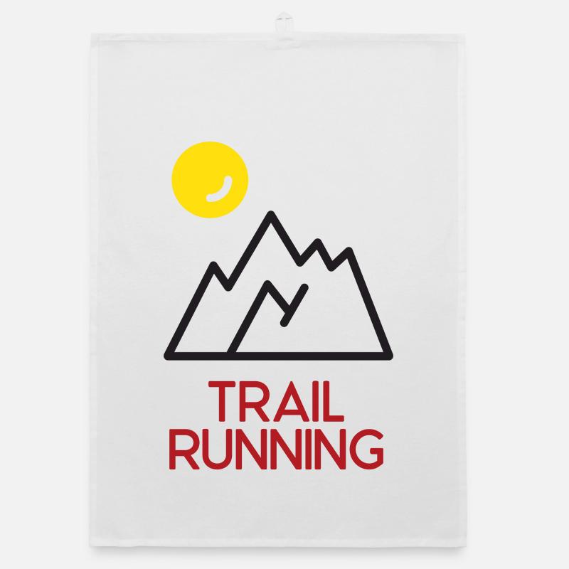 Trailrunning - Organic Geschirrtuch - Weiß
