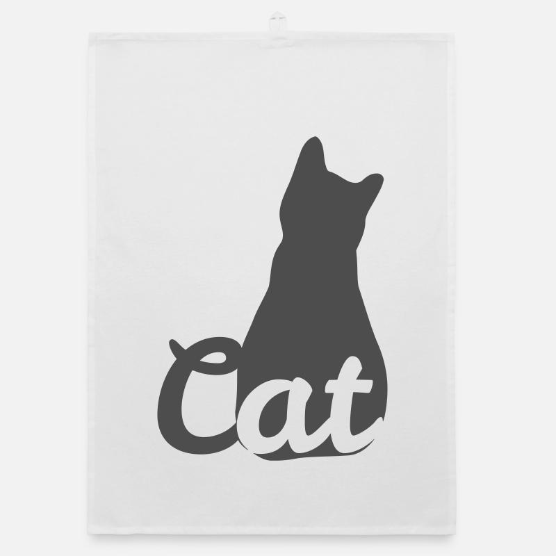 Silhouette de chat avec texte de chat Torchon bio