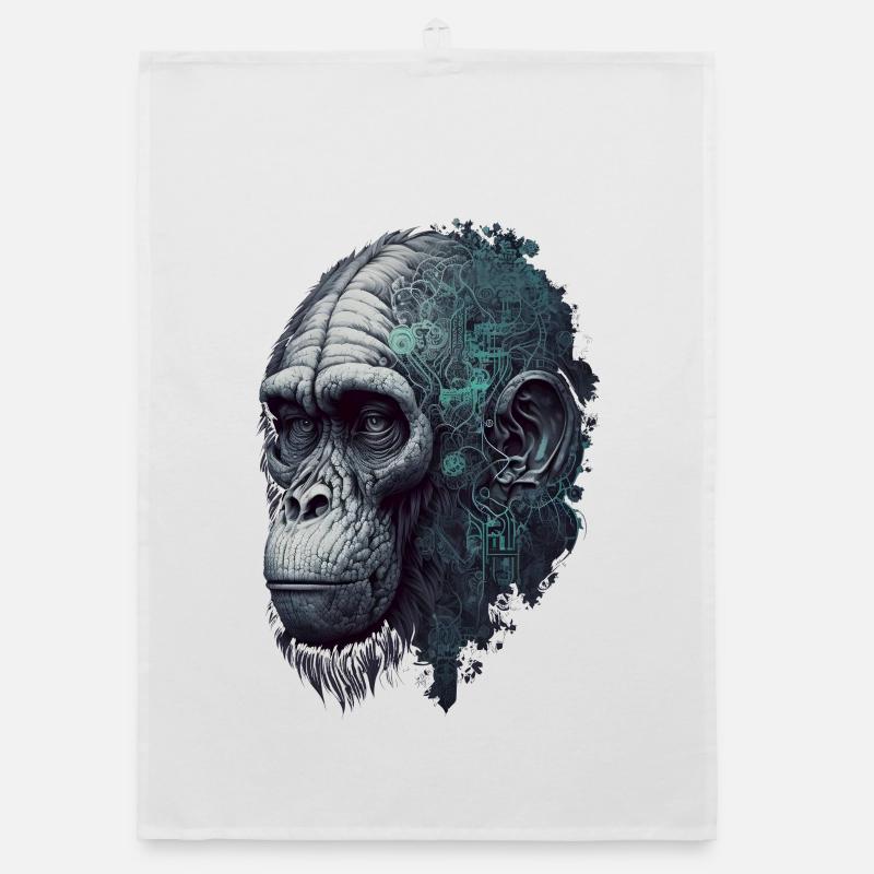 AI-controlled monkey Organic dish towel
