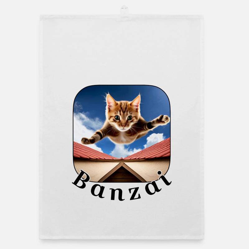 Banzai katze 2 Organic Geschirrtuch