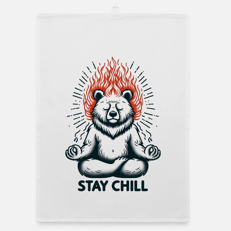 Restez Chill Bear en position du lotus Torchon bio