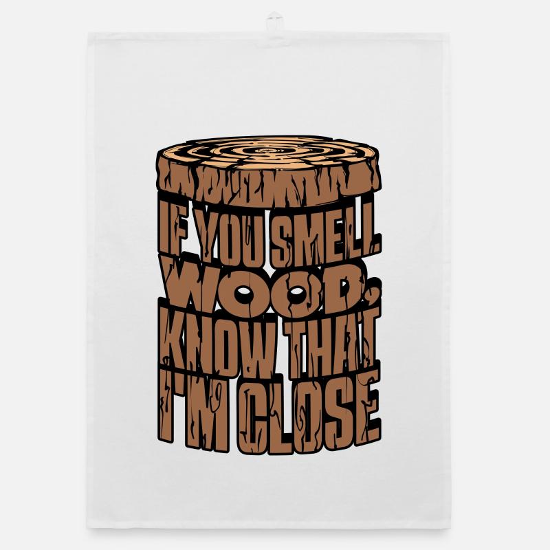 Woodwork Tree Cutter Statement Wood Lumberjack Organic dish towel