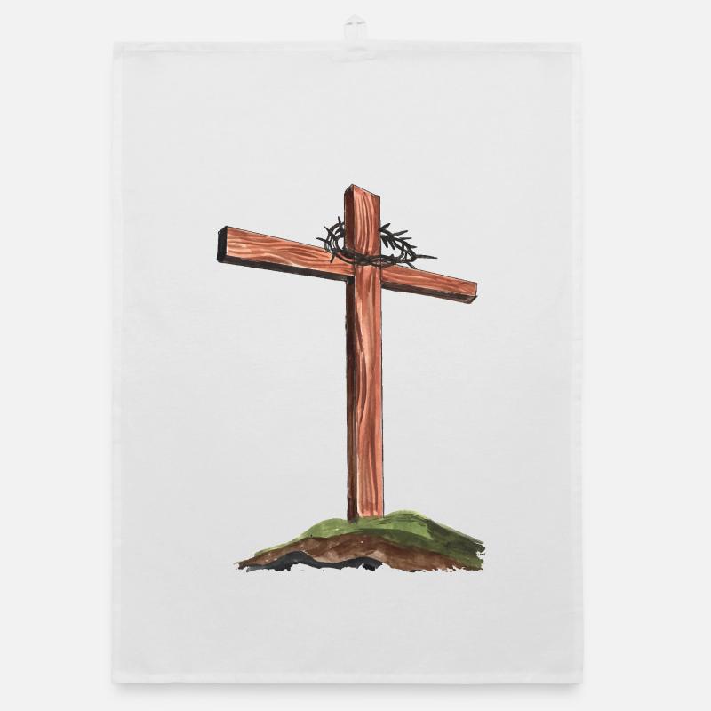 ealistic cross Golgotha Organic dish towel
