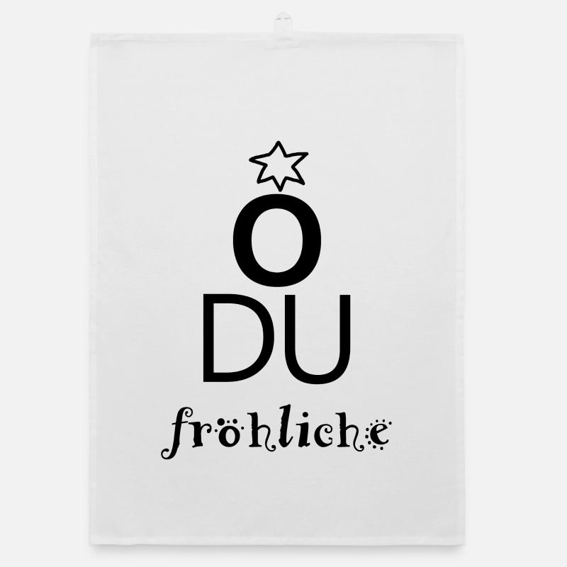 O du fröhliche - Organic Geschirrtuch - Weiß