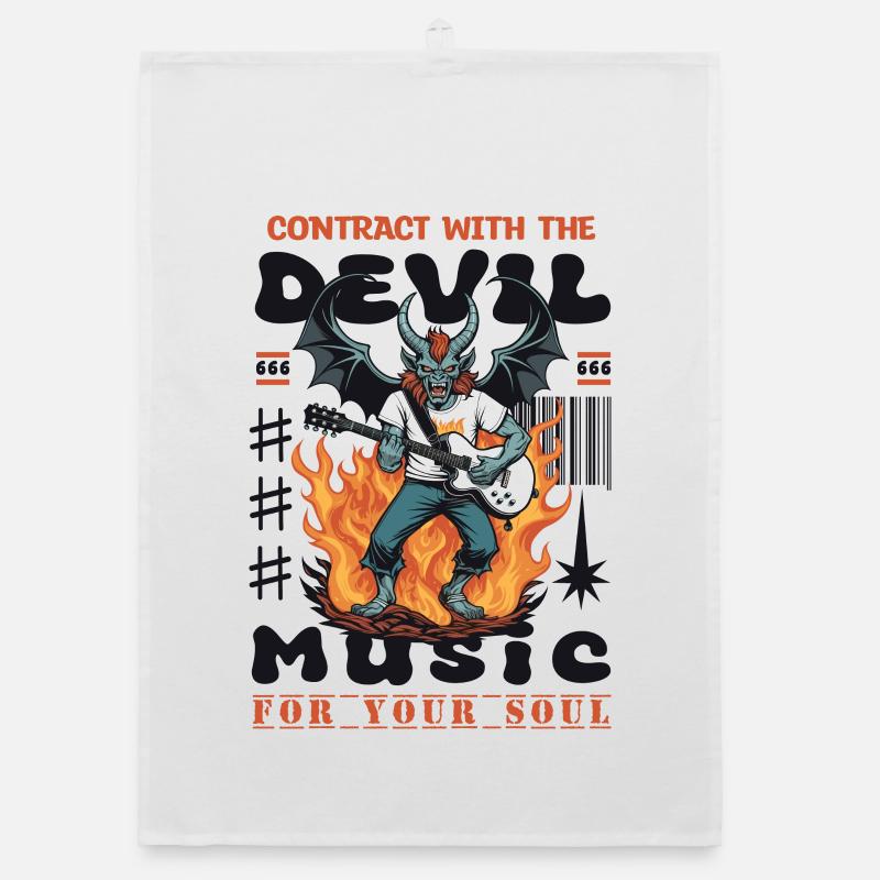 Devil Rock Music Organic dish towel