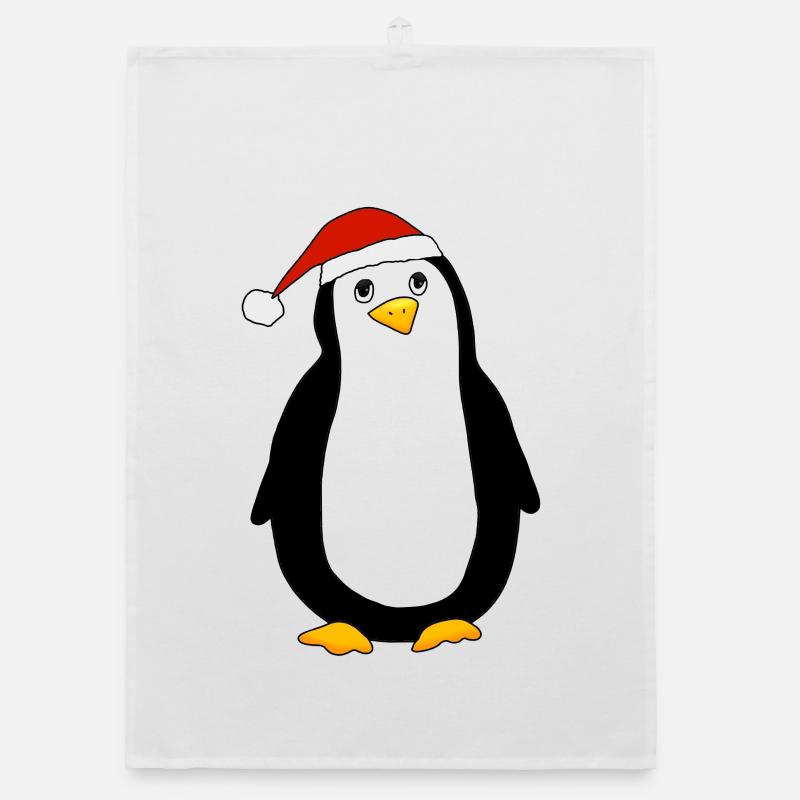Christmas Penguin Organic dish towel