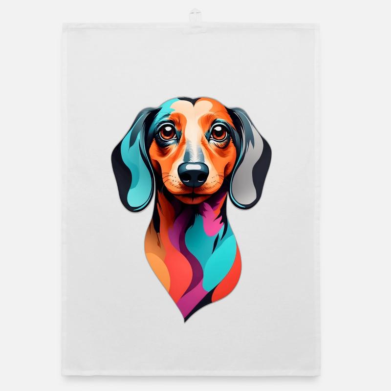 Teckel coloré Torchon bio