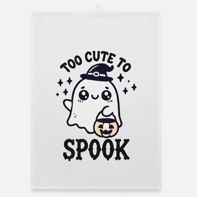 Fantôme mignon Trop mignon pour être effrayé Torchon bio