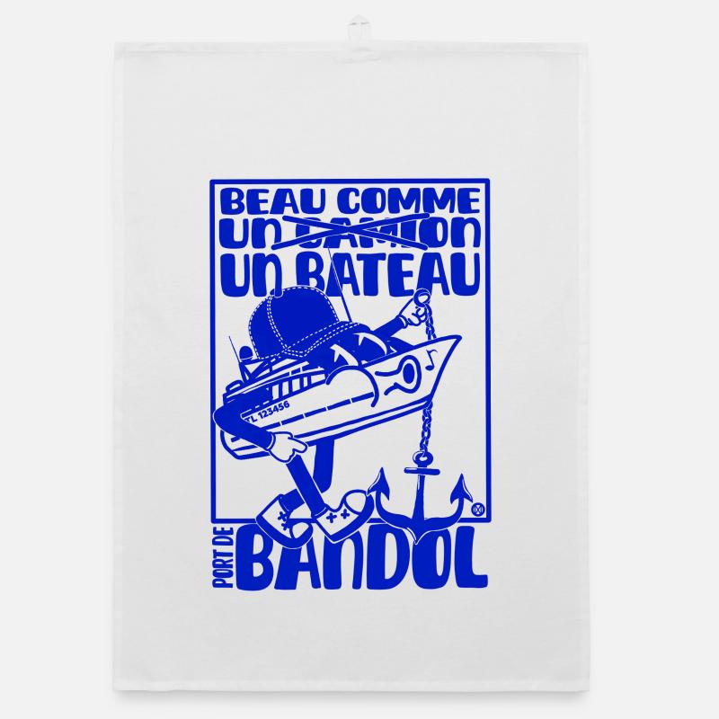 Retro Mittelmeer Bandol Boot Maskottchen Organic Geschirrtuch