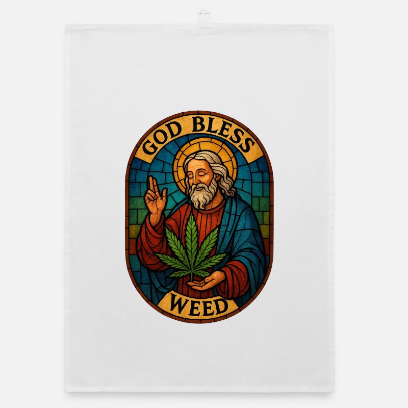 GOd Bless Weed Organic dish towel