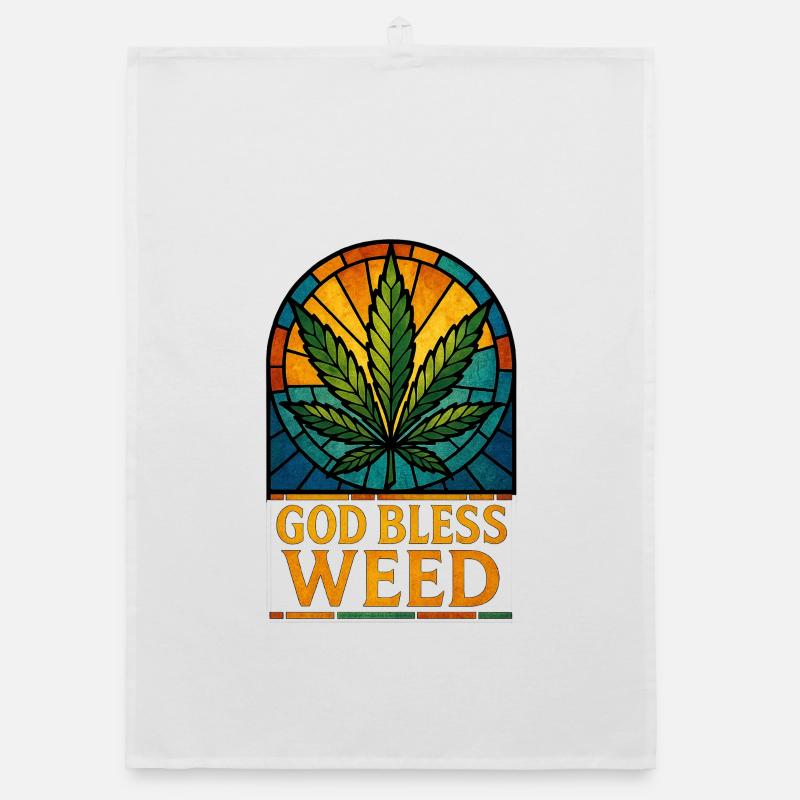 God Bless Weed Organic dish towel