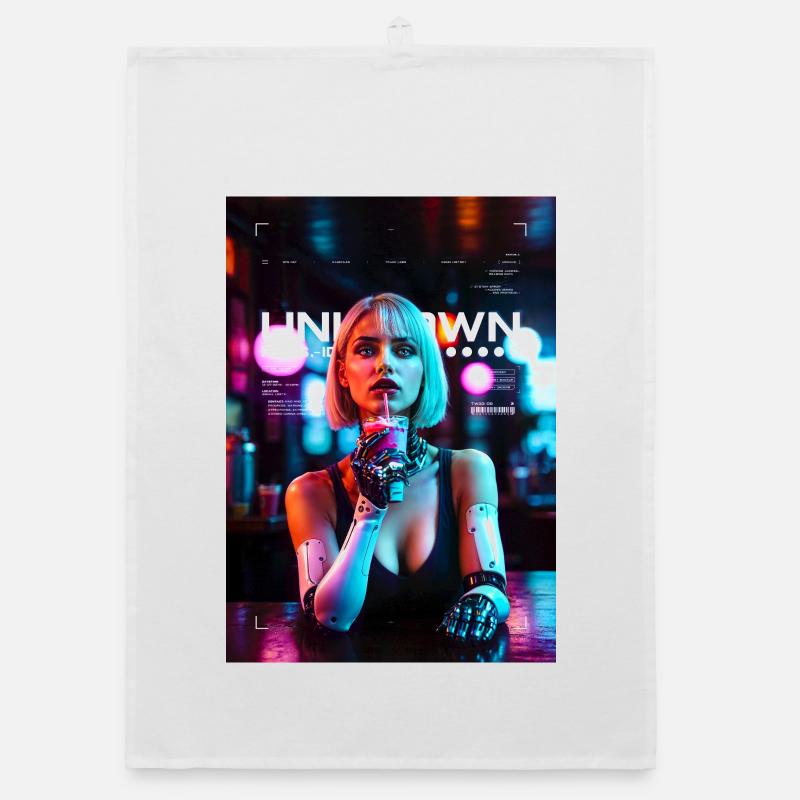 Neon dreams - Organic Geschirrtuch - Weiß