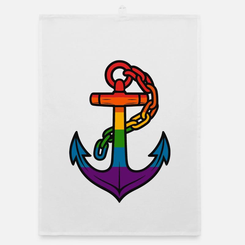Rainbow Anchor with Gradient Organic dish towel