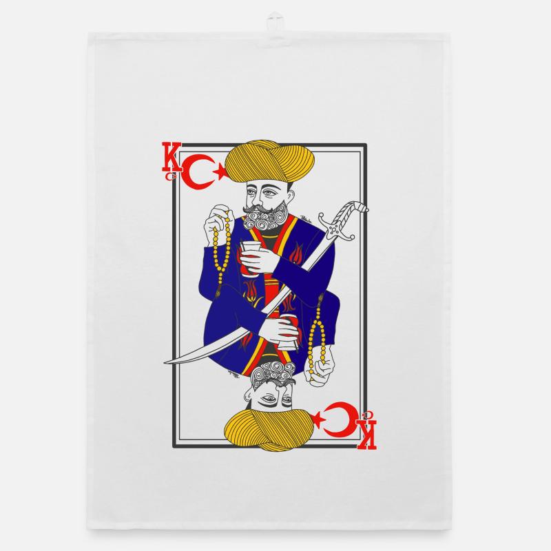 Turkish Tradition Playing Card Organic dish towel