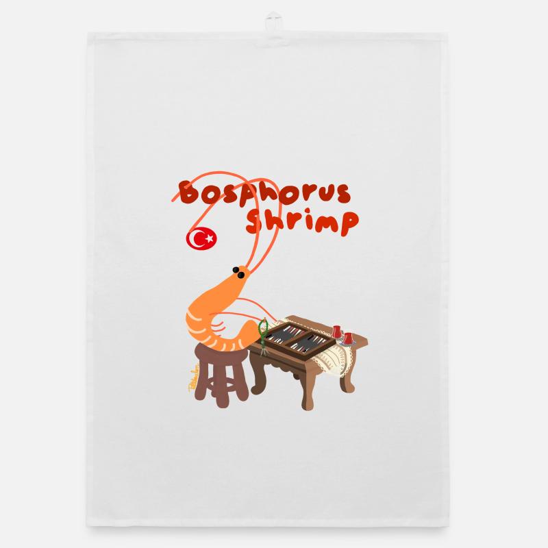 Bosphorus Shrimp, Istanbul Organic dish towel