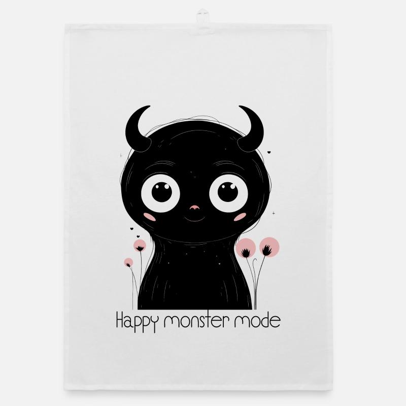 Midnight Panda Eyes Charm Organic dish towel