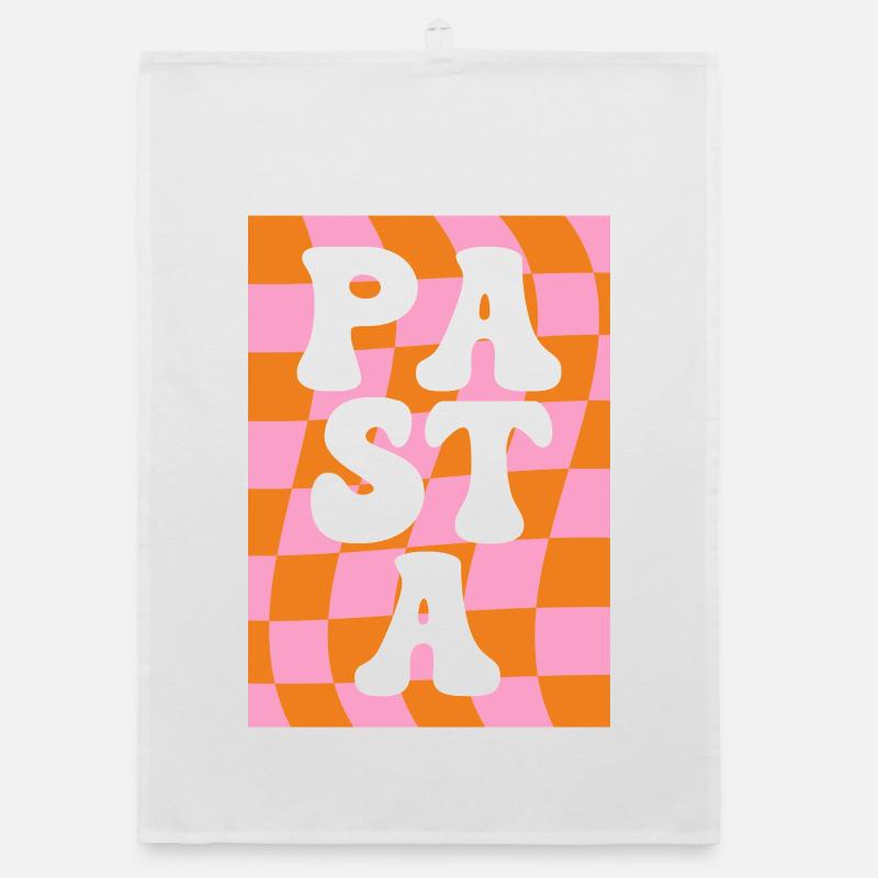 Pasta Retro Karo Organic Geschirrtuch