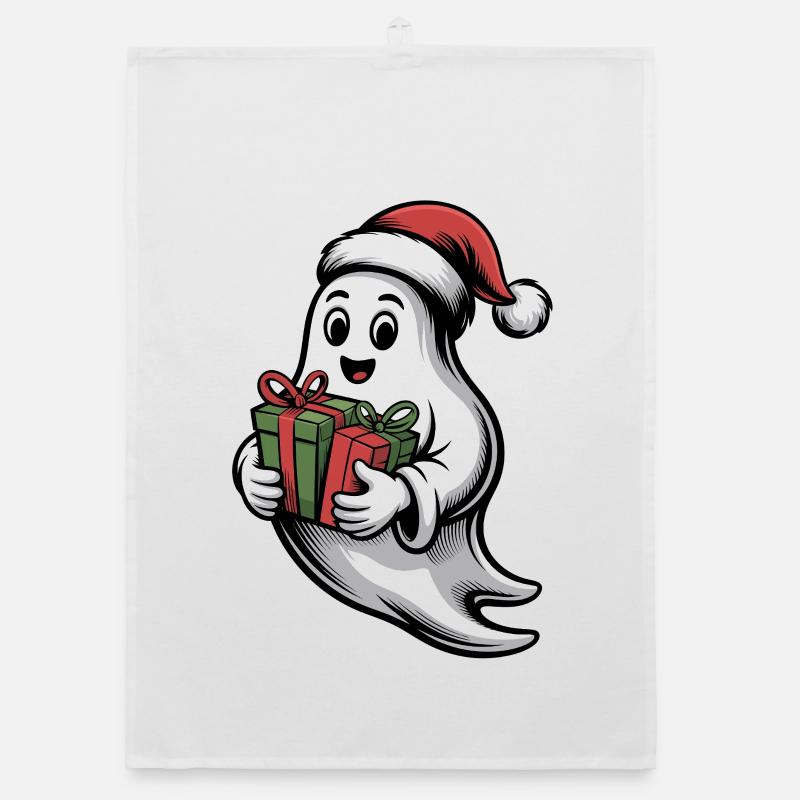 Weihnachtsgeist mit Geschenk Torchon bio