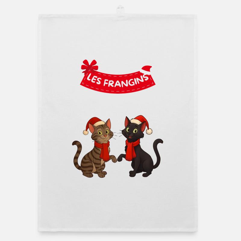 Die Brüder, 2 Weihnachtskatzen Organic Geschirrtuch