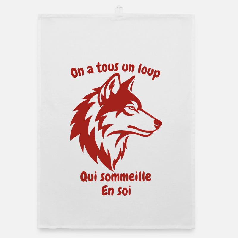 Loup intérieur dormant Torchon bio