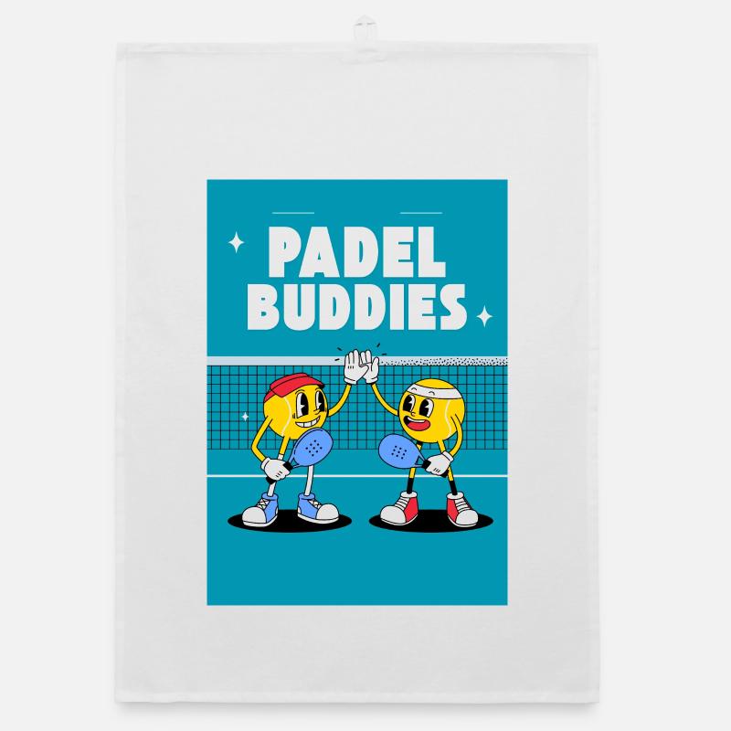 Padel Buddies High Five Duo - Organic Geschirrtuch - Weiß