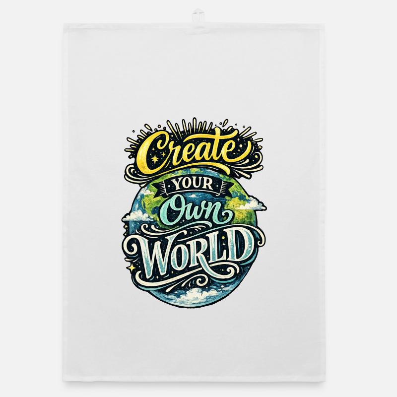 Create Your Own World – Hand Lettering Creativity  Organic Geschirrtuch