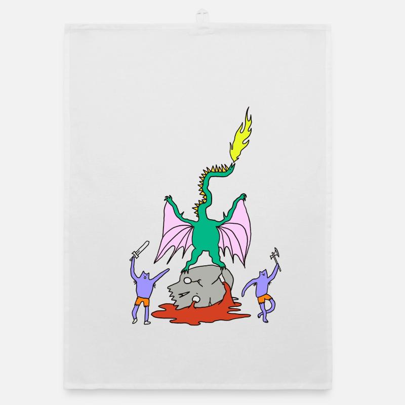 Dragon Fighter Organic dish towel