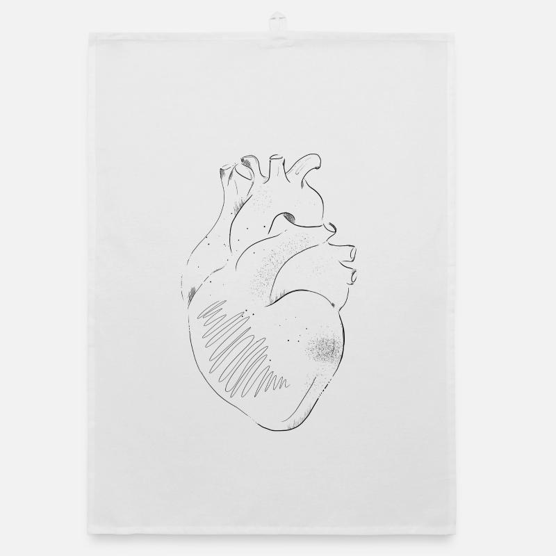 Anatomie Herz Organic Geschirrtuch