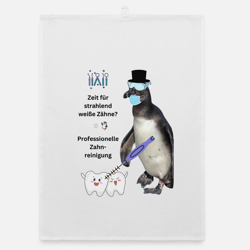 Teeth cleaning, funny decoration waiting room, practice Organic dish towel