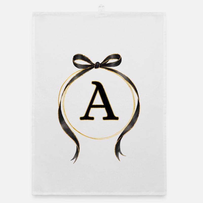 A - Circle Loop Black Gold Organic dish towel