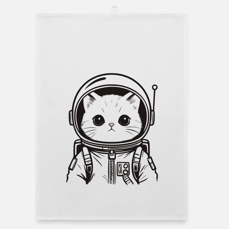 Chat mignon - Astronaute chat en combinaison spatiale Torchon bio