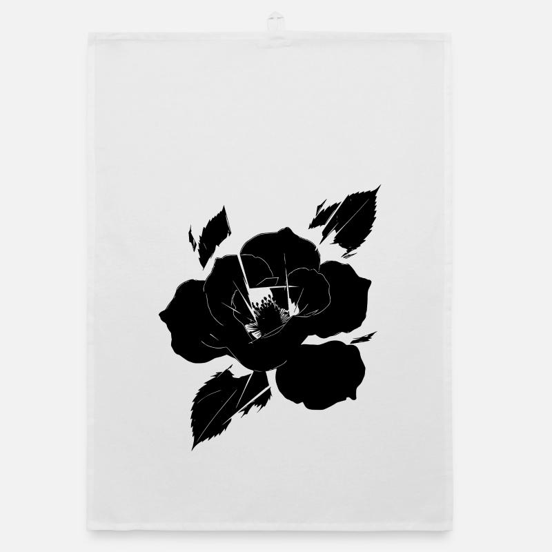 Rose noire fragmentée Torchon bio