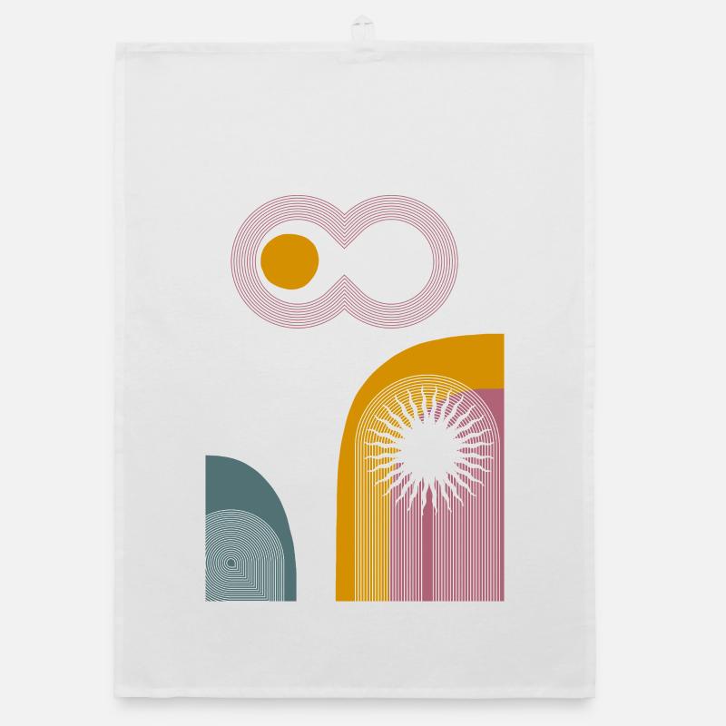 Graphique abstrait Pink Infinity Sun Torchon bio