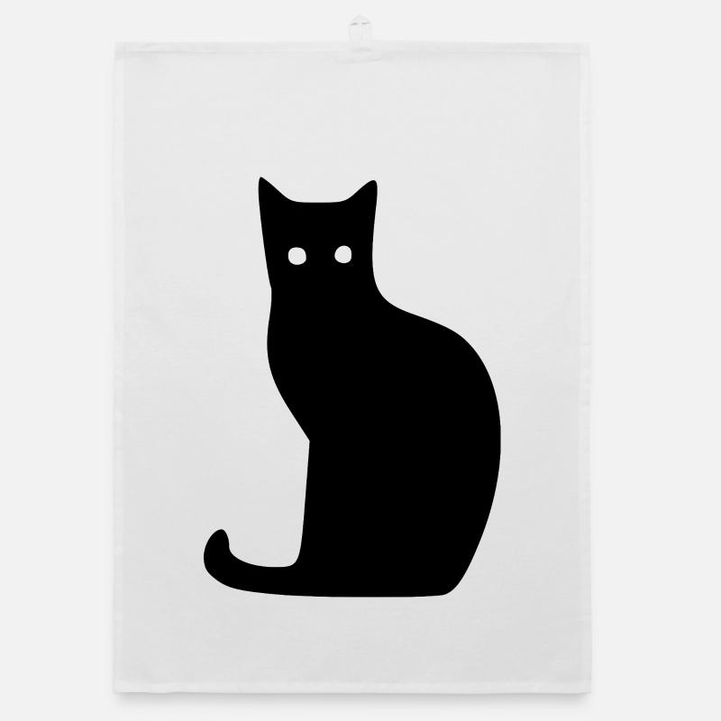 Black Cat Cats Silhouettes Gift Organic dish towel